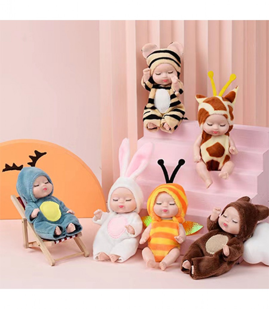 قیمت و خرید عروسک نوزاد لباس حیوانی مجموعه 6 عددی عروسک نوزاد-عروسک نوزاد لباس حیوانی6تایی- بانو مد